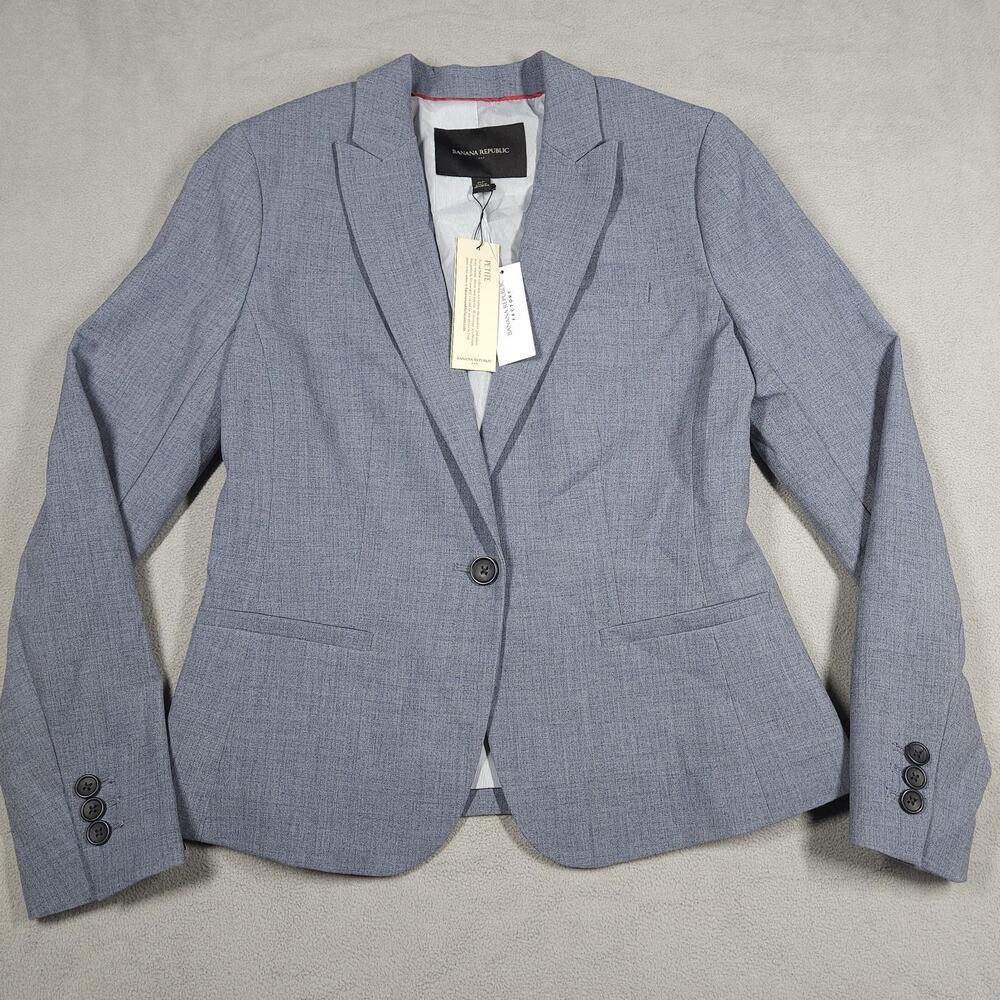 Banana Republic Factory Blazer Size 0 Petite Blue Academia Corpcore Clean Girlโ